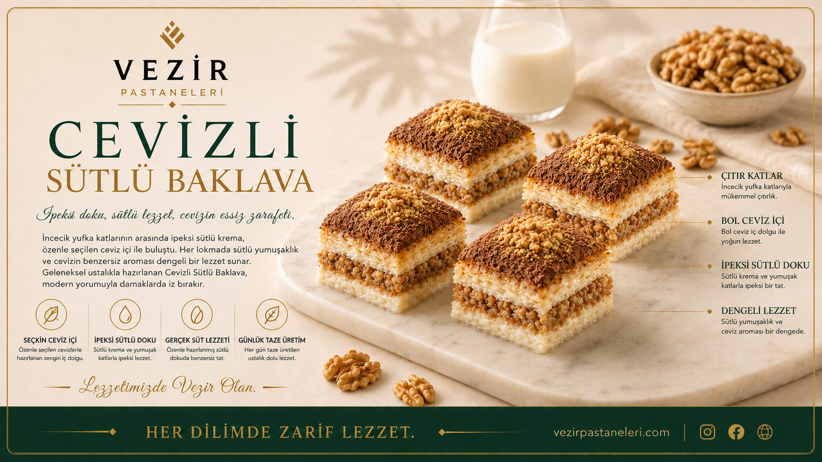 Cevizli Sütlü Baklava