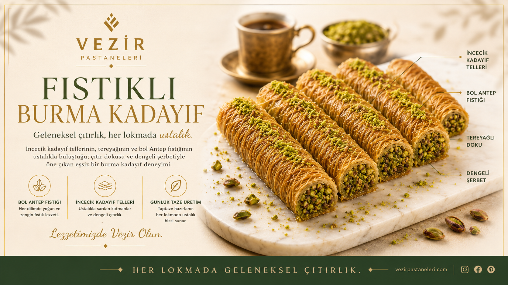 Fıstıklı Burma Kadayıf